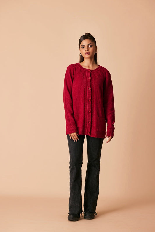 Ellena - Round Neck Cardigan Sweater