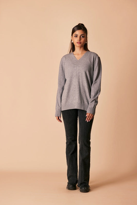 Ellena - V-Neck Pullover Sweater
