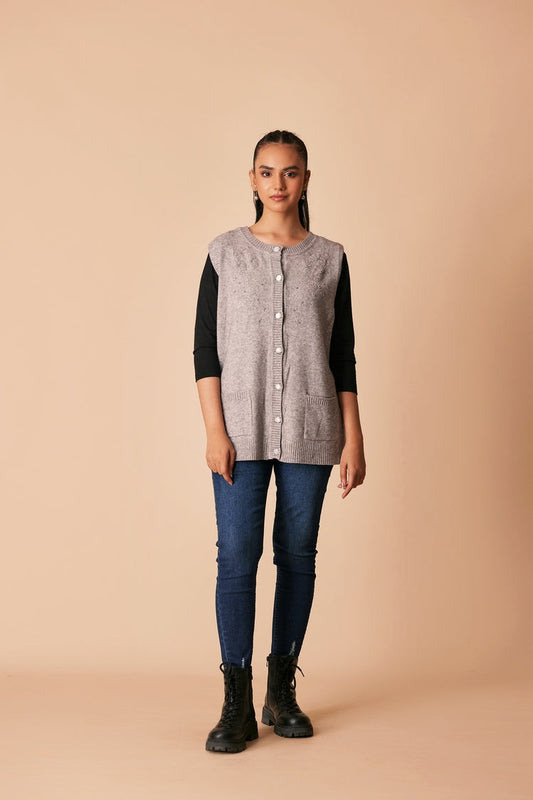 Ellena - Round Neck Cardigan Sweater