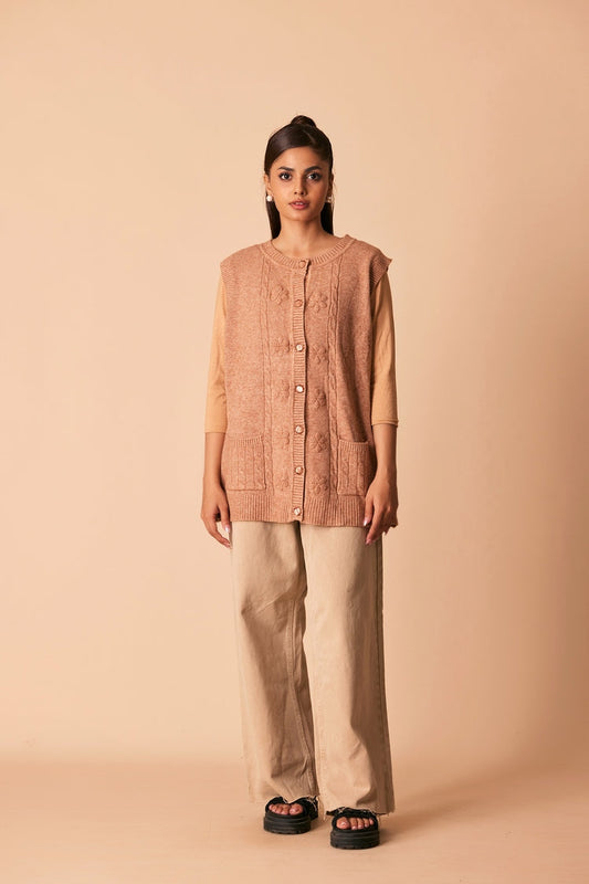 Ellena - Round Neck Cardigan Sweater