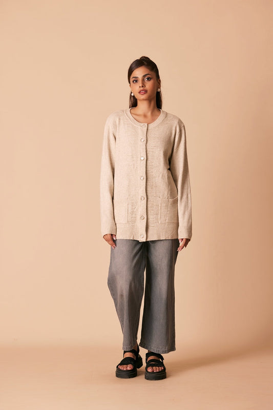 Ellena - Round Neck Cardigan Sweater