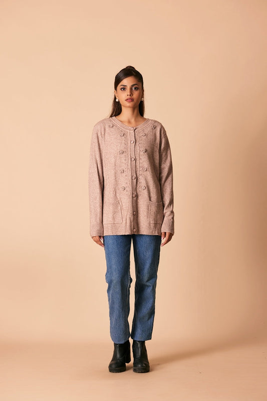 Ellena - Round Neck Cardigan Sweater