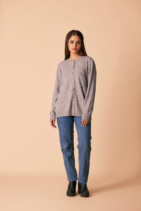 Ellena - Round Neck Cardigan Sweater