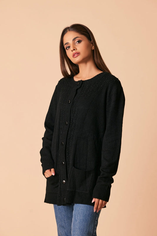 Ellena - Round Neck Cardigan Sweater