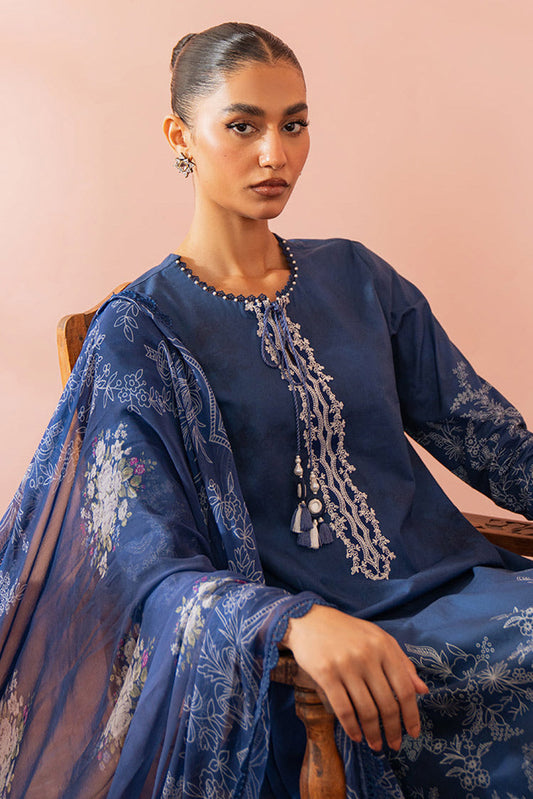 Picture of <!--gs-->Cross Stitch - Seher Unstitched Premium Cambric Collection - Ornate Blue - Available at Raja Sahib