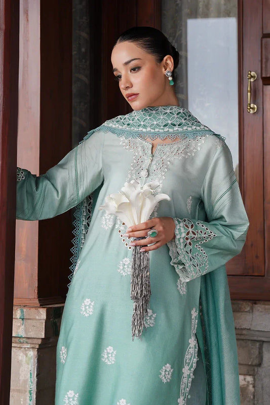 Picture of <!--gn-->Cross Stitch - Satin De Luxe Unstitched Premium Collection - Aqua Melody - Available at Raja Sahib