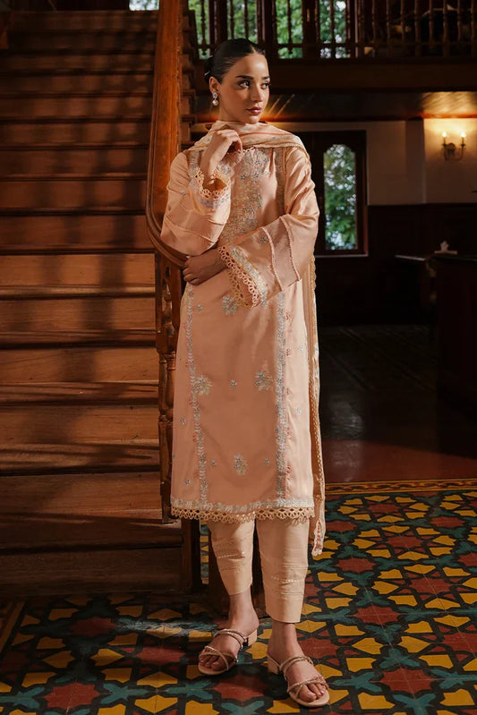 Picture of <!--gl-->Cross Stitch - Satin De Luxe Unstitched Premium Collection - Coral Charm - Available at Raja Sahib