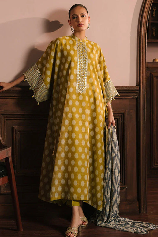 Picture of <!--gg-->Cross Stitch - Wedding Festive Unstitched Collection - Olive Drab - Available at Raja Sahib