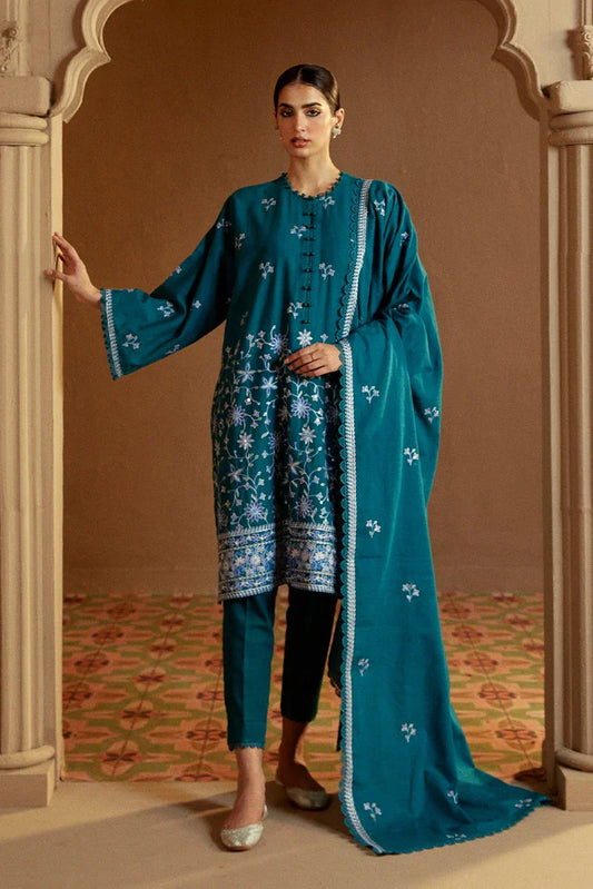 Picture of <!--fv-->Cross Stitch - Winter Unstitched Collection 2024 - Turquoise Meadow - Available at Raja Sahib