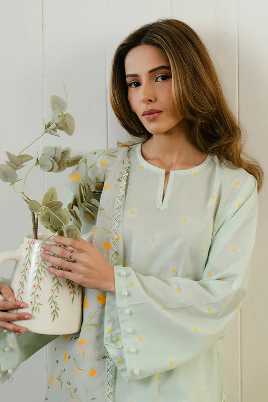 Picture of <!--cs-->Cross Stitch - Prints Daily Lawn Collection - Daisy Bloom - Available at Raja Sahib