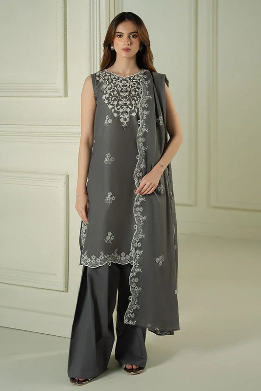 Picture of Cross Stitch - Mahiri Unstitched Embroidered Collection - Floral Ash - Available at Raja Sahib