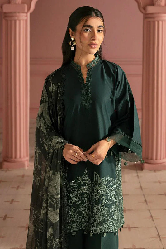 Picture of Cross Stitch - Unstitched Lawn Collection - Viridian Green - Available at Raja Sahib