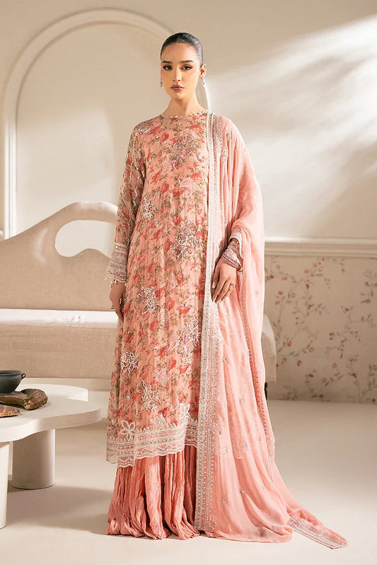 Picture of Cross Stitch - Luxe Atelier Unstitched Collection - Coral Punch - Available at Raja Sahib