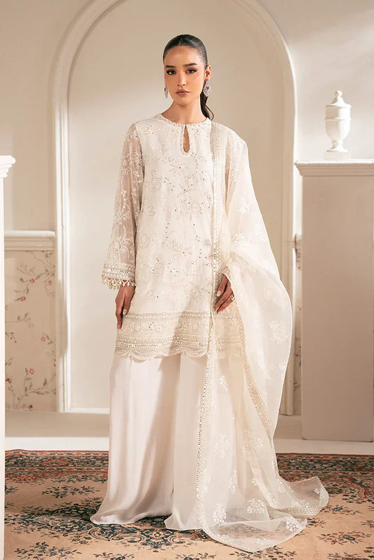 Picture of Cross Stitch - Luxe Atelier Unstitched Collection - Lotus Bloom - Available at Raja Sahib