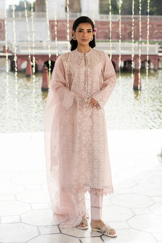 Picture of Cross Stitch - Chikankari Edit Vol 2 - Peach Floret - Available at Raja Sahib