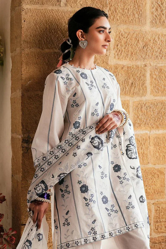 Picture of <!--bw-->Cross Stitch - Unstitched Eid Lawn Collection - White Smoke - Available at Raja Sahib