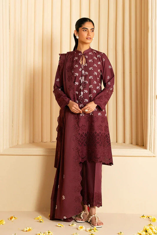 Picture of Cross Stitch - Chikankari Edit Vol 3 - Celestial Berry - Available at Raja Sahib