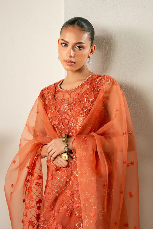 Cross Stitch - Embroidered Chiffon Edit - 4 Piece - Autumn Zest