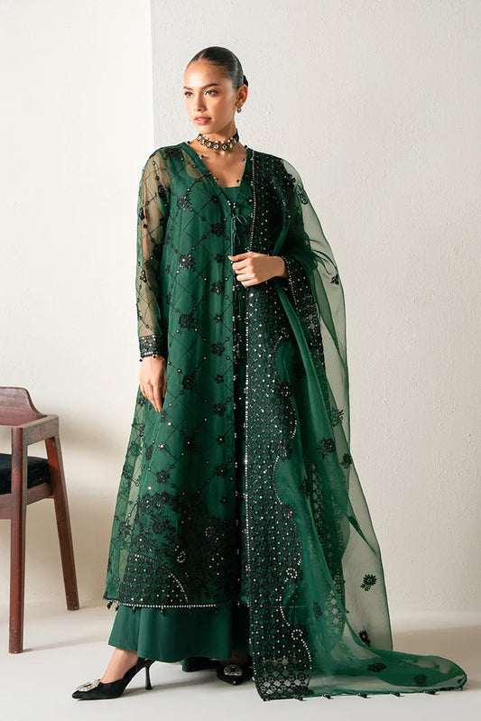 Cross Stitch - Embroidered Chiffon Edit - 4 Piece - Emerald Dream
