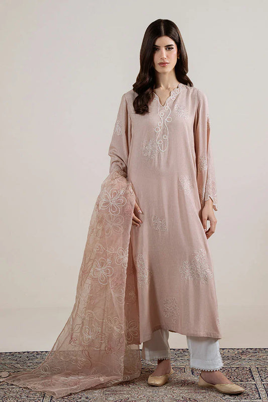 Cross Stitch - Pink Swirl - 2 Piece - Shirt & Dupatta