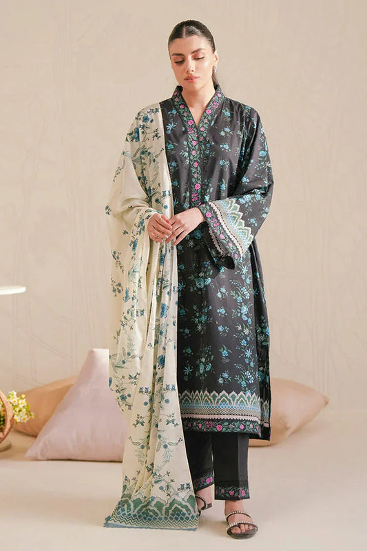 Cross Stitch - Daily Unstitched Lawn - Aqua Grace