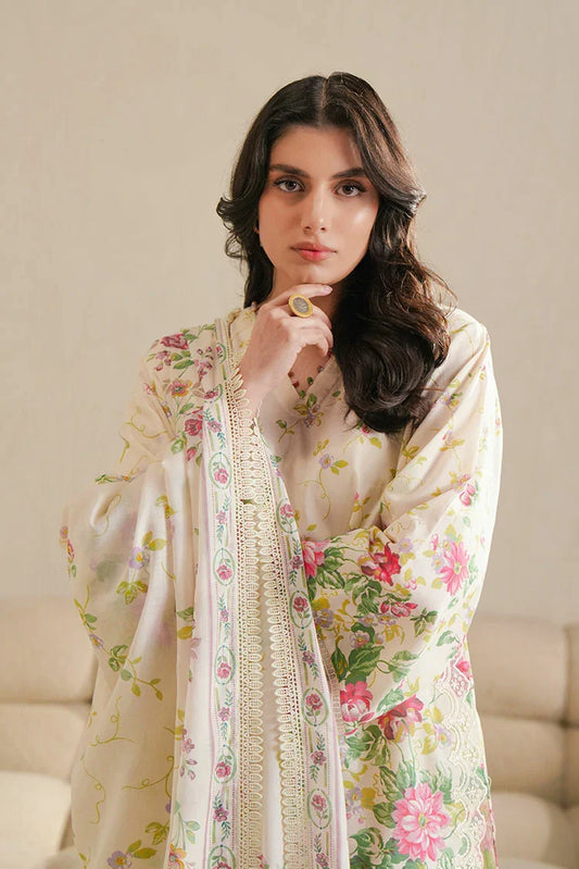 Cross Stitch - Daily Unstitched Lawn - Petal Veil