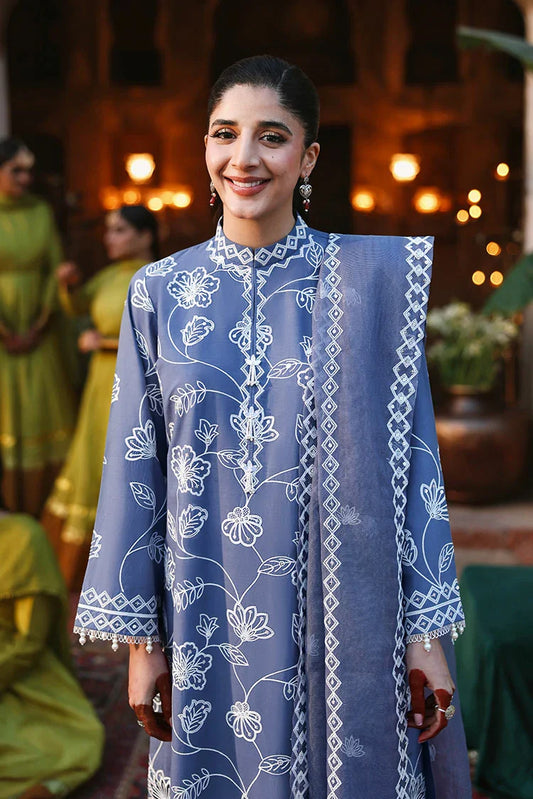 Cross Stitch - Unstitched Premium Eid Lawn - Ethnic Blue