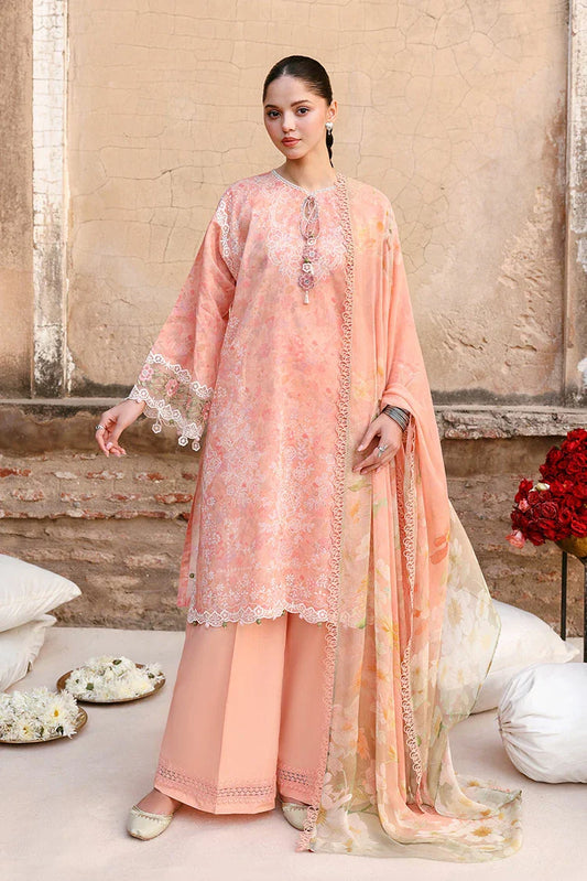 Cross Stitch - Unstitched Premium Eid Lawn - Muted Blush