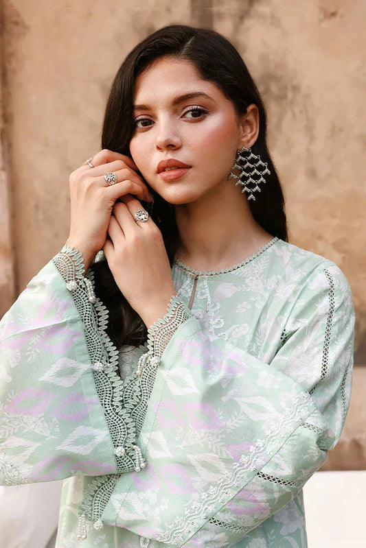 Cross Stitch - Unstitched Premium Eid Lawn - Sage Green