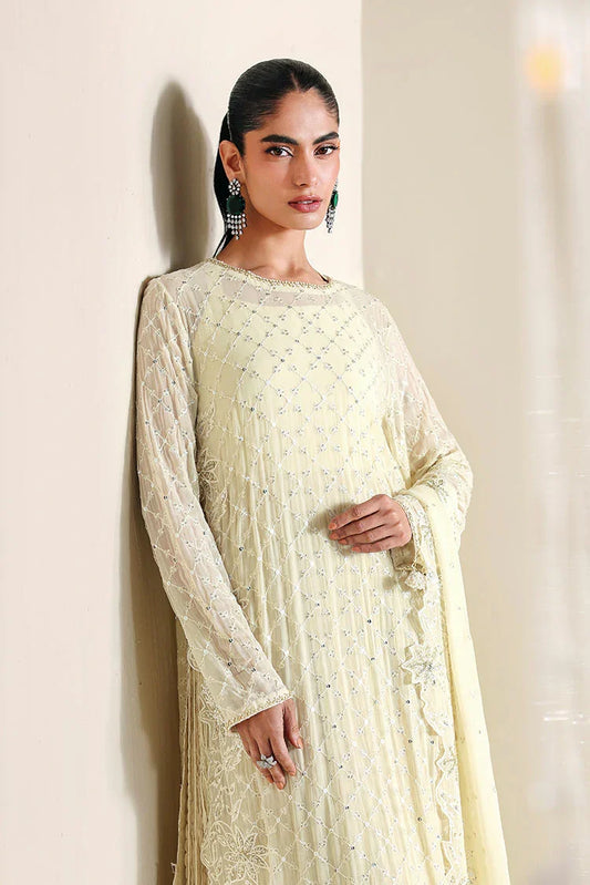 Cross Stitch - Embroidered Chiffon Edit Vol 2 - Ivory Bloom