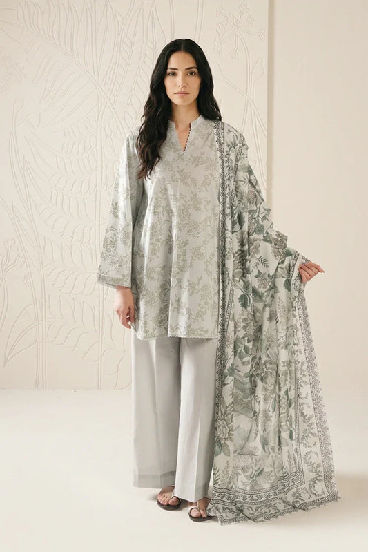 Cross Stitch - Daily Unstitched Printed Lawn Vol 3 - Serene Whisper