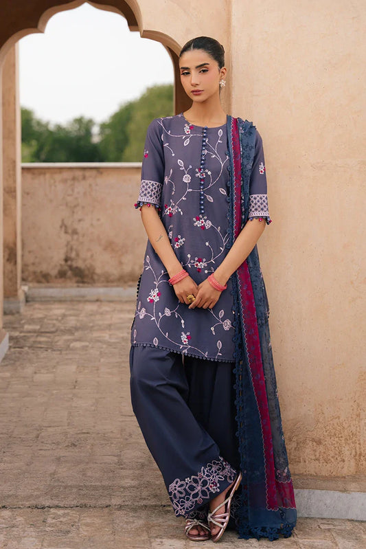 Cross Stitch - Embroidered Lawn Edit Vol 4 - Indigo Dusk