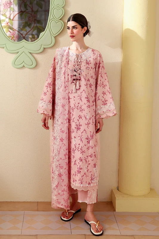 Cross Stitch - Unstitched Premium Lawn Vol 3 - Dusty Pink
