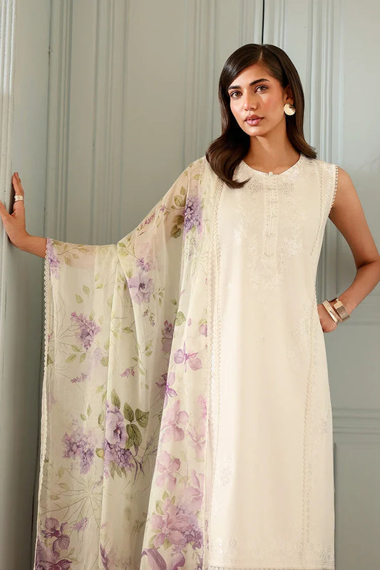 Cross Stitch - Unstitched Premium Lawn Vol 3 - Ivory Atelier