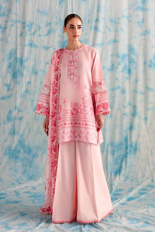 Cross Stitch - Unstitched Premium Lawn Vol 3 - Blush Threads