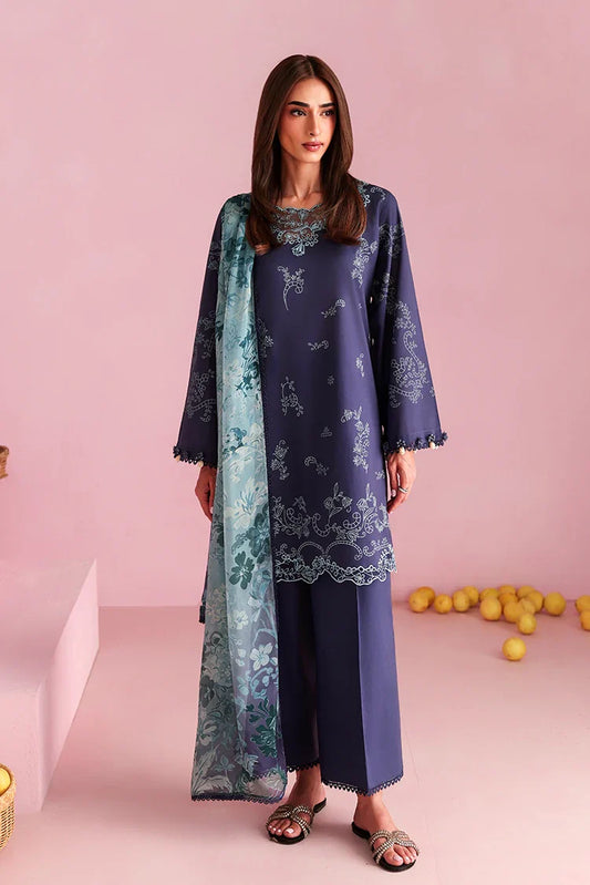 Cross Stitch - Unstitched Premium Lawn Vol 3 - Ocean Drop