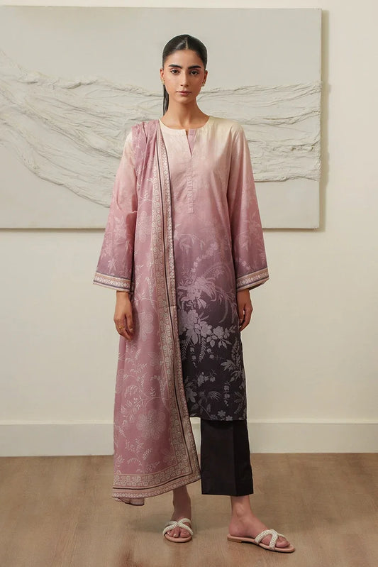 Cross Stitch - Printed Lawn Suit - 3 Piece - Orchid Blush