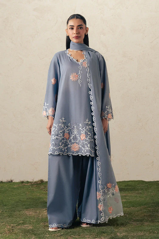 Cross Stitch - The Moonsoon Edit - Unstitched - Safron Sky