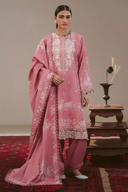Cross Stitch - Pink Allure Khaddar Printed Suit - 3 Piece