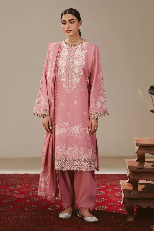 Cross Stitch - Pink Allure Khaddar Printed Suit - 3 Piece