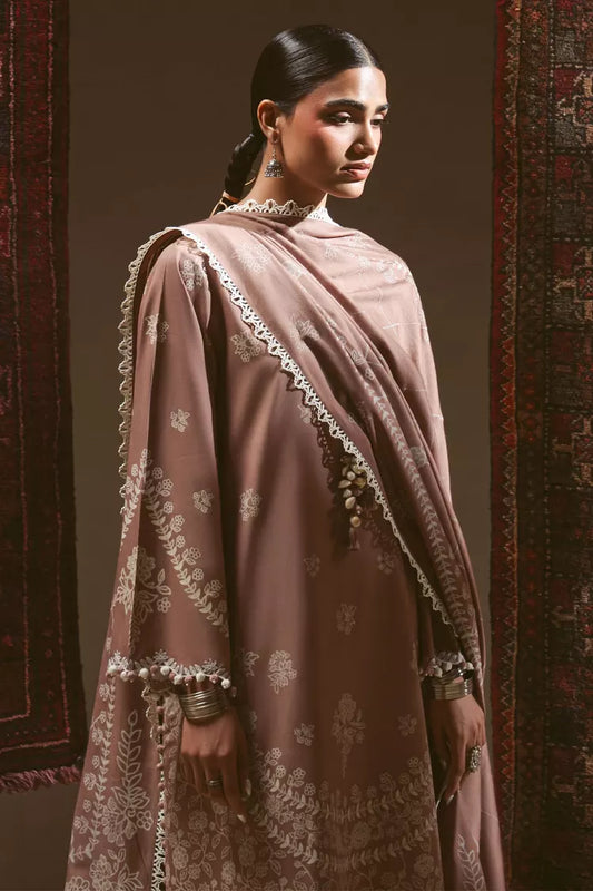 Cross Stitch - Cocoa Musk Linen Embroidered Suit - 3 Piece