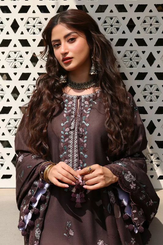 Cross Stitch - Deep Walnut Marina Embroidered Suit - 3 Piece