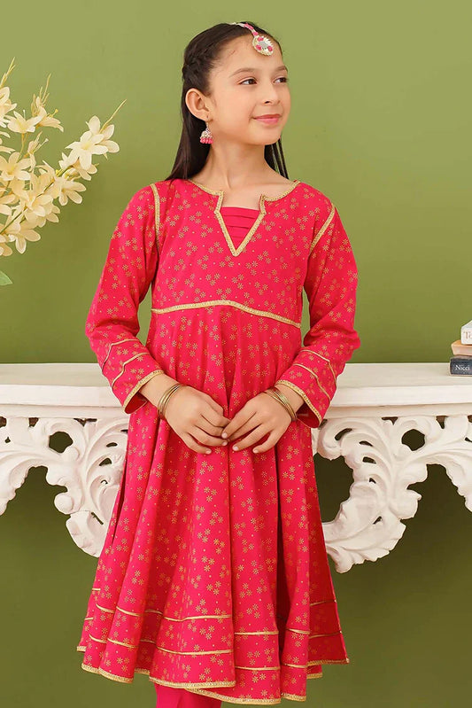 Modest - 3 Piece Pink Linen Printed Suit