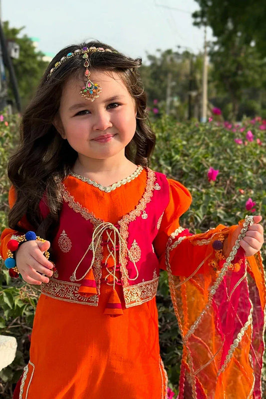 Modest - Toddler Orange Festive Dress