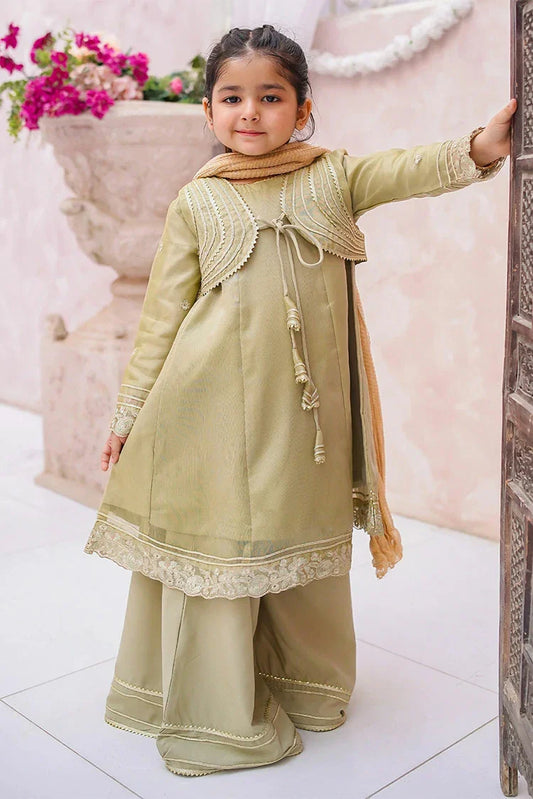 Modest - Maysuri Embroidered Gharara - 3 Piece