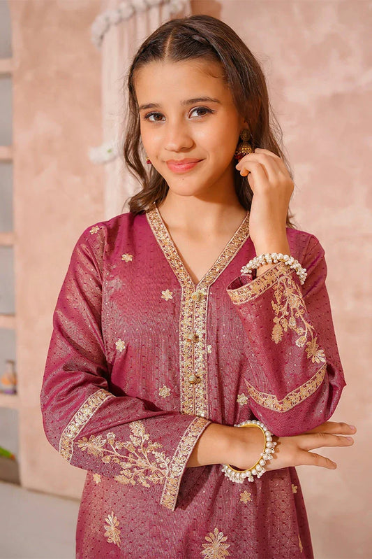 Modest - Girls Embroidered Maysuri Suit - 3 Piece