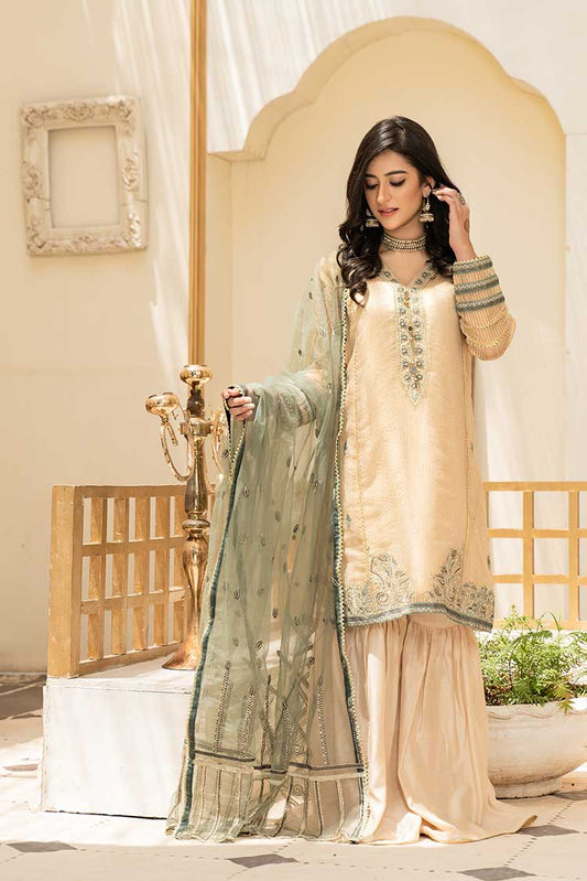 Ellena - 3-PC Stitched Organza Suit