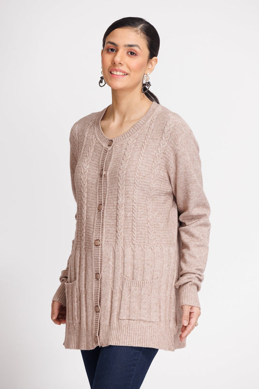 Ellena - Round Neck Cardigan Sweater