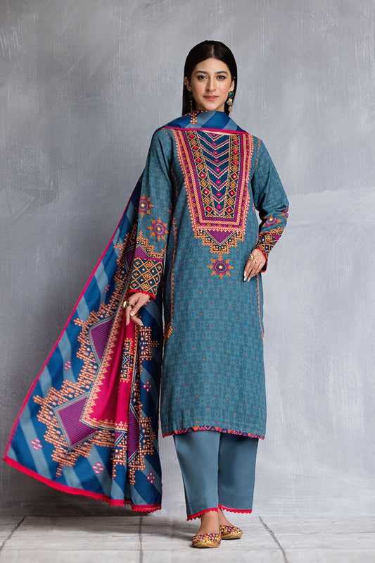 Ellena - 3-PC Stitched Khaddar Suit