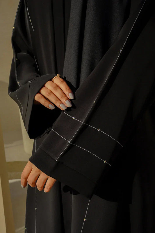 Divinely Crafted - Hareer Abaya - Buttoned Up